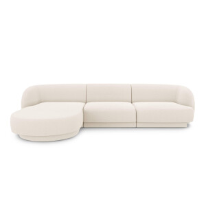 3.5-zitshoekbank Miley links bouclé | Micadoni Home