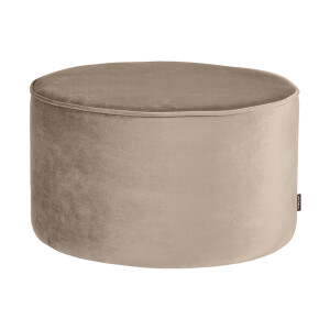 WOOOD Poef 'Sara' Laag, Velvet, kleur Khaki