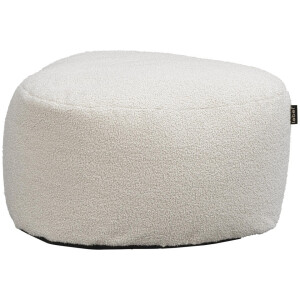 Leen Bakker - Lebel Poef Shape Teddy - Ø70x37 Cm - Teddy/Polyester - Beige