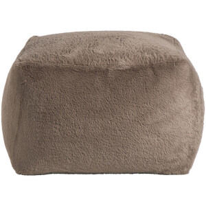 Leen Bakker - Poef Hein - 30x40x40 Cm - Polyester - Taupe
