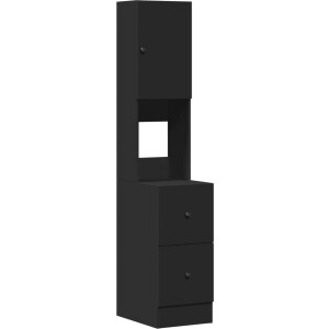 vidaXL - Keukenkast - 35x50x180 - cm - bewerkt - hout - zwart