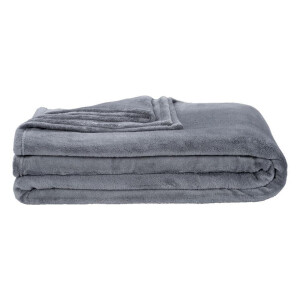 1+1 Gratis Leen Bakker - Plaid Niek XXL - 240x220 Cm - Polyester - Grijs