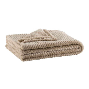 Leen Bakker - Plaid Ilona - /bruin - 130x170 Cm - Polyester - Taupe