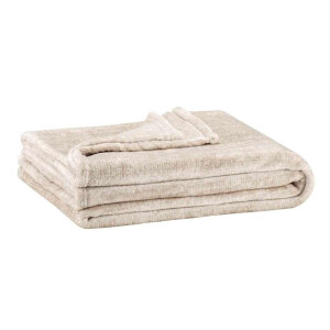 Leen Bakker - Plaid Xavier - 130x160 Cm - Fleece/Polyester - Taupe