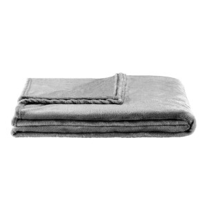 Leen Bakker - Plaid Anouk - Donker - 150x220 Cm - Fleece/Polyester - Grijs