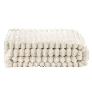 Leen Bakker - Plaid Zaira - Ecru - 130x170 Cm - Polyester - Wit