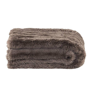 Leen Bakker - Plaid Donnie - Antraciet - 130x160 Cm - Polyester - Grijs