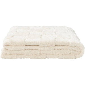 Leen Bakker - Plaid Sjors - Off-white - 130x170 Cm - Polyester - Crème
