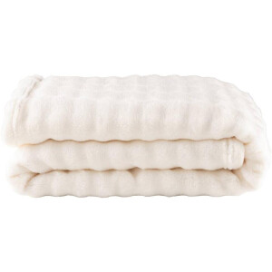 Leen Bakker - Plaid Brylin - Off-white - 130x170 Cm - Polyester - Wit