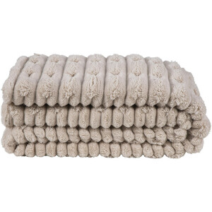 1+1 Gratis Leen Bakker - Plaid Jitte - 150x200 Cm - Polyester - Beige