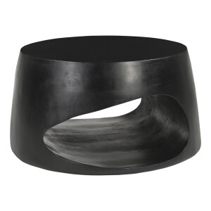 Artistiq Ronde Salontafel 'Khaleel' Mangohout, 75cm, kleur Zwart