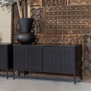 WOOOD TV-meubel 'New Gravure' Grenen, 100cm, kleur Zwart