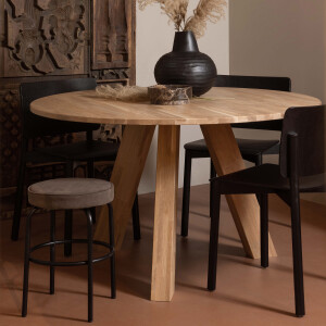 WOOOD Ronde Eettafel 'Rhonda' Eikenhout, 130cm