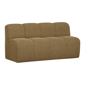 WOOOD Eetkamerbank 'Mojo' Bouclé, 164cm, kleur Geel/Bruin Melange