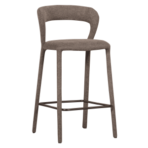 WOOOD Barstoel 'Noble' Geweven stof, kleur Taupe (zithoogte 71cm)