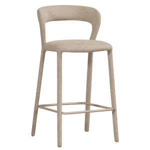 WOOOD Barstoel 'Noble' Geweven stof, kleur Zand (zithoogte 71cm)