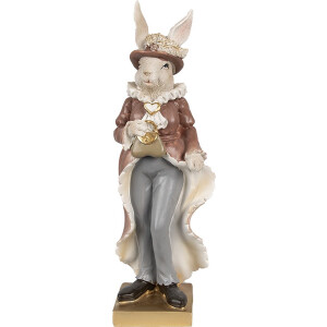 Clayre & Eef Beeld Konijn 30 cm Beige Bruin Polyresin