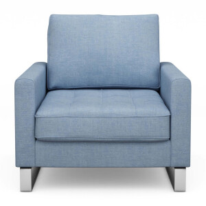 Fauteuil West Houston, Ice Blue, Washed Cotton