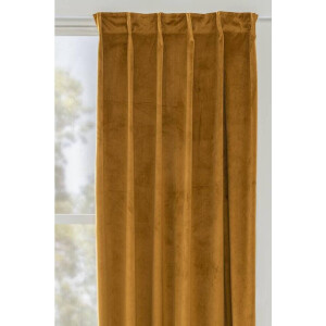 1+1 Gratis Leen Bakker - Gordijn Yara - Oker - 140x280 Cm (1 Stuk) - Polyester - Geel