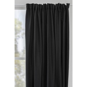 Leen Bakker - Gordijn Luca XL - 280x280 Cm (1 Stuk) - Polyester - Zwart