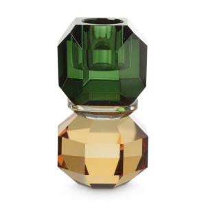 Dinerkaarshouder kristal - groen/oranje - ø5.5x9 cm