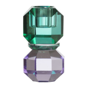 Dinerkaarshouder kristal - groen/paars - ø5.5x9 cm