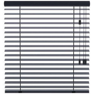 25% korting - Leen Bakker - Fenstr En Jaloezie New York 65mm - Antraciet (20709) - Hout - Grijs - 120x10x10 Cm