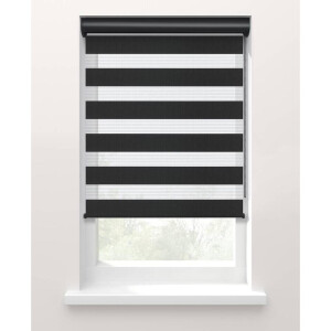 25% korting - Leen Bakker - Fenstr Duo Rolgordijn Planos Lichtdoorlatend - 15048 - Polyester - Zwart - 120x10x10 Cm