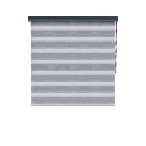 25% korting - Leen Bakker - Fenstr Duo Rolgordijn Marseille Lichtdoorlatend - Antraciet (20707) - Polyester - Grijs - 120x10x10 Cm