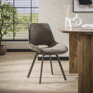 LifestyleFurn Draaibare Eetkamerstoel 'Tamaine' Chenille, kleur Taupe