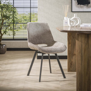 LifestyleFurn Draaibare Eetkamerstoel 'Tamaine' Chenille, kleur Zand