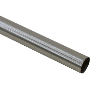 Leen Bakker - Gordijnroede 120cm Grijs Rvs - Ø28mm (1209047) - Metaal - Zilverkleurig