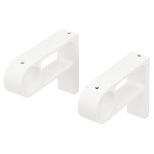 Leen Bakker - Wandsteun Gordijnroede Hooked - - Ø28mm - S/2 (2016373) - Metaal - Wit