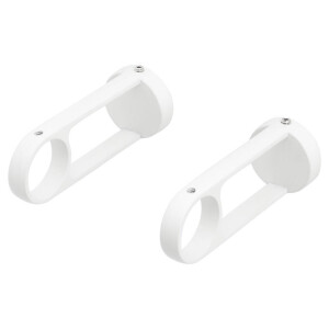 Leen Bakker - Wandsteun Gordijnroede Oval - - Ø28mm - S/2 (2016374) - Metaal - Wit