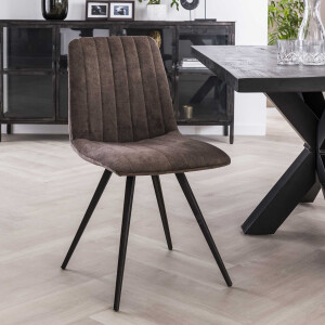 Eetkamerstoel 'Cora' Velvet, kleur Taupe