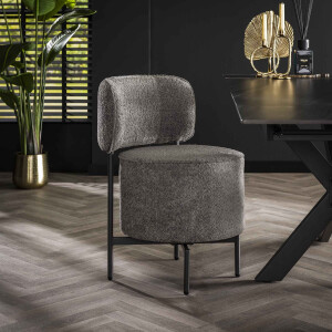 LifestyleFurn Draaibare Eetkamerstoel 'Karlita' Bouclé, kleur Grijs