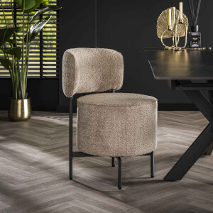LifestyleFurn Draaibare Eetkamerstoel 'Karlita' Bouclé, kleur Zand