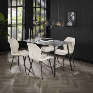 LifestyleFurn Eettafel 'Tyshelle' Keramiek, 140 x 80cm