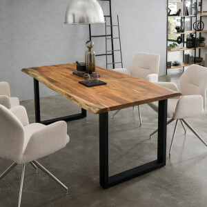 Artistiq Boomstam Eettafel 'Davy' Acaciahout, 140 x 80cm