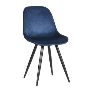 LABEL51 Eetkamerstoel 'Capri', Fluweel, kleur Blauw
