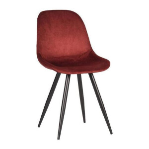 LABEL51 Eetkamerstoel 'Capri', Fluweel, kleur Rood
