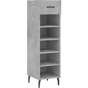 vidaXL Schoenenkast - Betongrijs - 30x35x105 cm Schoenenkast - Schoenenopbergers - Bergruimte - Industrieel Design - Houten Schoenenkast