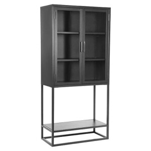 LABEL51 Vitrinekast 'Level', Metaal, 70 x 35 x 150cm, kleur Zwart