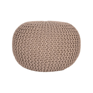 LABEL51 Poef 'Knitted', 50 x 35cm, kleur Beige
