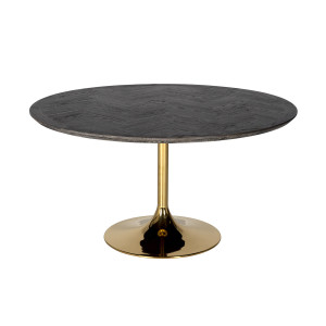 Richmond Ronde Eettafel 'Blackbone' Eiken, kleur Zwart / Goud, Ø 140cm