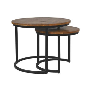 Set van 2 ronde bijzettafels Lesley | HSM Collection
