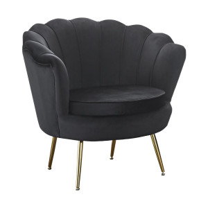 Artistiq Fauteuil 'Lizzy', Velvet, kleur Zwart