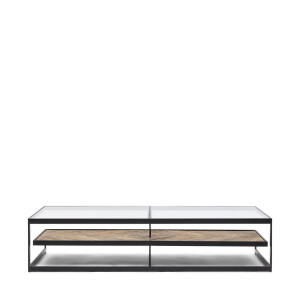 Rivièra Maison Salontafel 'Graydon' Essenhout en Glas, 180 x 80cm