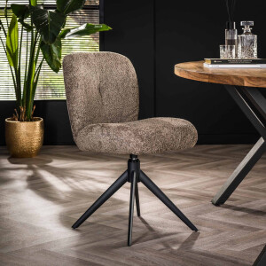 LifestyleFurn Eetkamerstoel 'Lovie' Bouclé, kleur Taupe