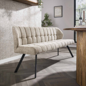 LifestyleFurn Eetkamerbank 'Thandie' Bouclé, 180cm, kleur Zand